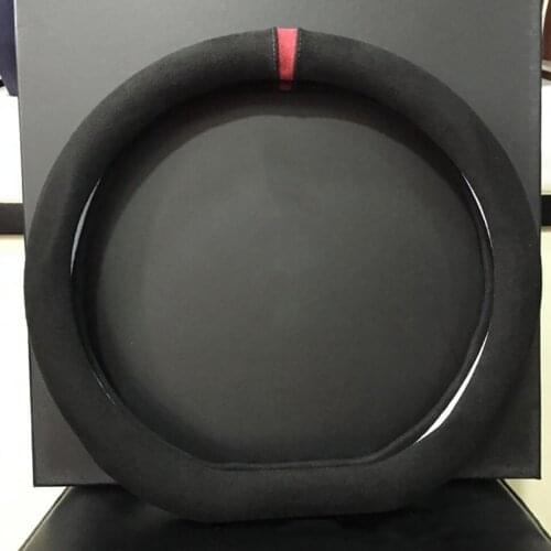Braid On the Steering Wheel Turn Fur Matte Leather Car Steering-Wheel Cover Anti-slip Car Styling D shape For Mercedes Audi