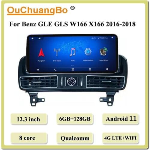Ouchuangbo 12.3 Inch 4G GPS Radio For Mercedes Benz GLE GLS 2016-2018 With 8 Core 4GB 64GB 1920*720 Android 10 OS