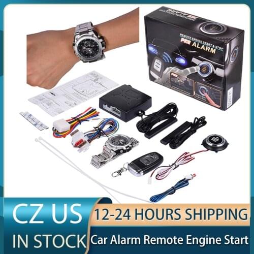 Smart Key Keyless Go Car Alarm System Remote Engine Start Push Button Start Watch Control Car Alarm Gift High-end Watch Control