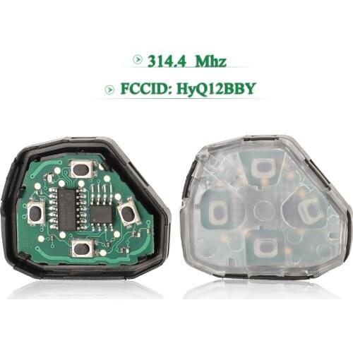Bilchave 3/4 Buttons For Toyota Camry Avalon Corolla Matrix RAV4 Venza Yaris FOB 314.4 Mhz Remote Car Key lnternal HyQ12BBY