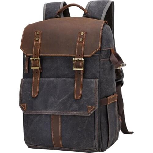 Camera Backpack, Waterproof Canvas SLR Camera Bag Suitable for Travel, Suitable for Sony Canon Nikon Cameras