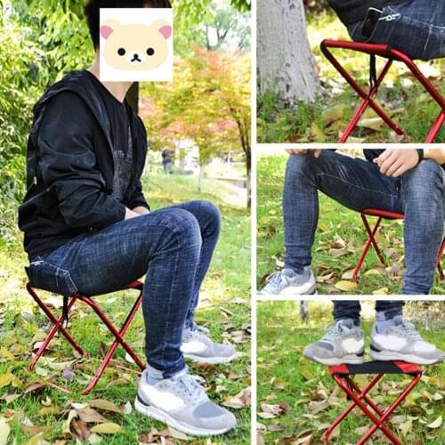 Folding Stool Multi-purpose Easy to Use Flexible Comfortable Portable Thickened Cloth Stool for Camping