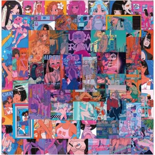 10/30/50PCS Vitality Girl Sticker Laptop Guitar Motorcycle Luggage Skateboard Bike Waterproof Sticker Wholesale