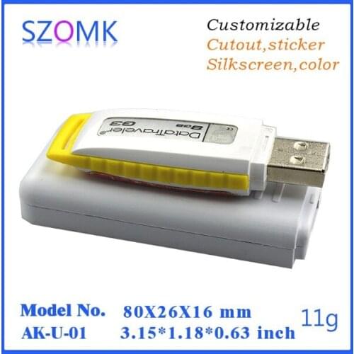 Szomk new plastic diy usb stick enclosure (20 pcs) 80*22*12mm small plastic enclosure for electronic plastic case ubs enclosure