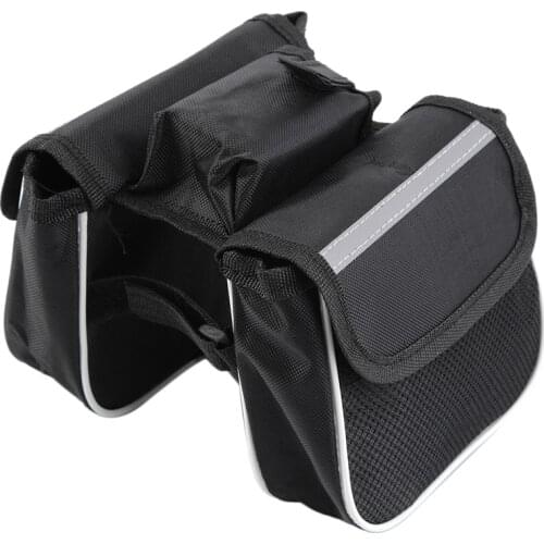 Bicycle Cycling Frame Pannier Saddle Front Tube Bag Both Side Double Pouch drop shipping