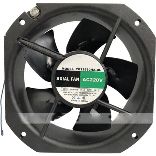 225x225x80mm TG22580HA2BL TG22580HA 22580 220V 0.4A 80W 2P 65dBA AC Fan,TG22580HA6BL 380V
