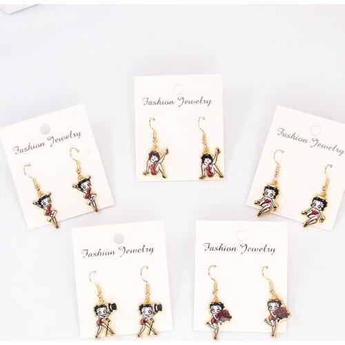 2020 New Cartoon Charms Long Dangle Earrings For Women Fashion Gothic Jewelry Lady Cute Gift Banquet Party Accessories
