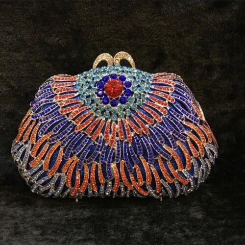 Flowerfemale Hollow Out Crystal wallet Women Evening Metal day Clutches Bag Wedding Dinner Party cocktail Clutch Handbag Purse