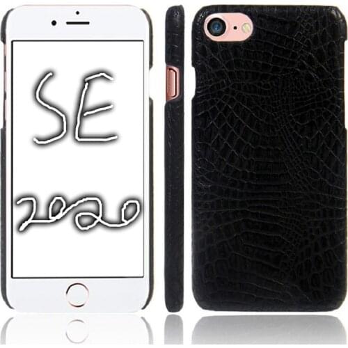 For iPhone SE 2020 case Crocodile skin texture PU Leather Hard case