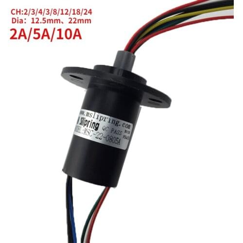 1PC 2/3/4/6/8/12/18/24 Channels Wires Capsule Slip Ring 2/5/10A Slipring 12.5/22mm Mini Rotary Conductiv Joint Connectors