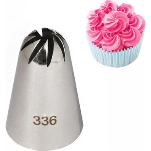 1PCS #336 Russian Pastry Nozzles For Cream Icing Piping Nozzles Cake Decoration Tips Leaf Tulip Rose Tips Confectionery