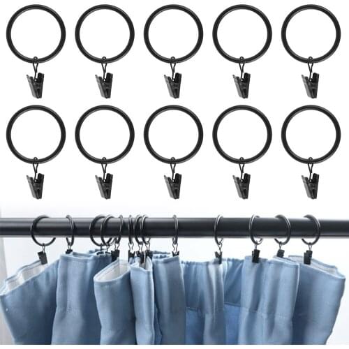 10pcs Metal Curtain Rings Hanging Hooks Home Decoration Rod Clips Shower Clamps Retro Clothespin Pole Buckle Accessories