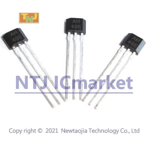 100 PCS AH49E TO-92S AH 49E LINEAR HALL-EFFECT