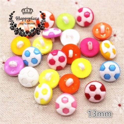 100pcs Mix Colors Plastic Football Shank Buttons Clothing Accessories Sewing Supplies,13mm