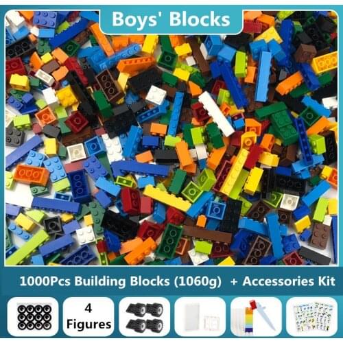 1000Pcs Original Quality Building Blocks with Basic Accessories Compatible with Classic Bricks Boys Toy Gift