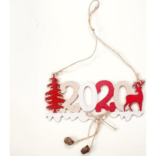 2020 new year pendant Christmas tree decorations Wooden plaque letter ornament