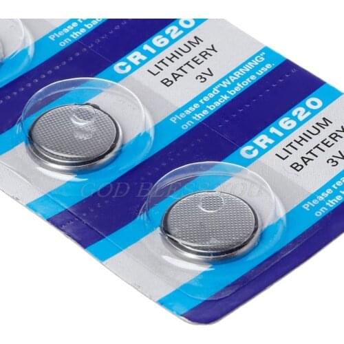 5PCS Lithium Battery CR1620 Electronic Button Coin Cell Batteries 3VECR1620 DL1620 5009LC Watch Toy Remote CR 1620 Drop Shipping