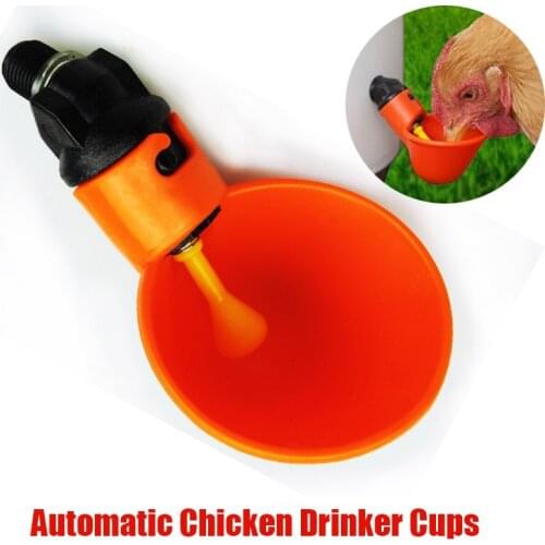 5 Pcs Plastic Chicken Waterer Nipple Automatic Chicken Waterer feeder Hanging drinking Cup Chicken Feeders And Drinkers
