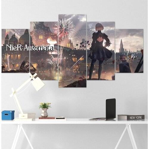 5 Piece Wall Art Canvas Game Figure Modular Picture Sexy Girls Posters And Prints Modern Home Living Room Decoration Paintings