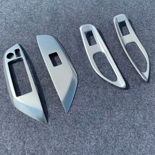 Auto Armrest trim The inner window lift button trim for Yaris 2020 ,stainless steel ，RIGHT hand drive