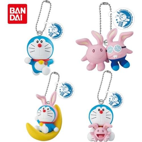 Bandai Genuine Gashapon Doraemon Exploration of The Lunar Surface Keychain Pendant Action Figure Model Gacha Toys