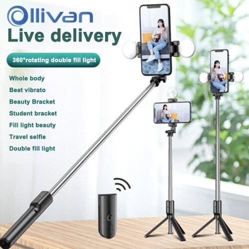 Wireless Bluetooth Selfie Stick Foldable Tripod Monopod With Fill Light Shutter Remote Control For Smartphone Selfie Stick Stand
