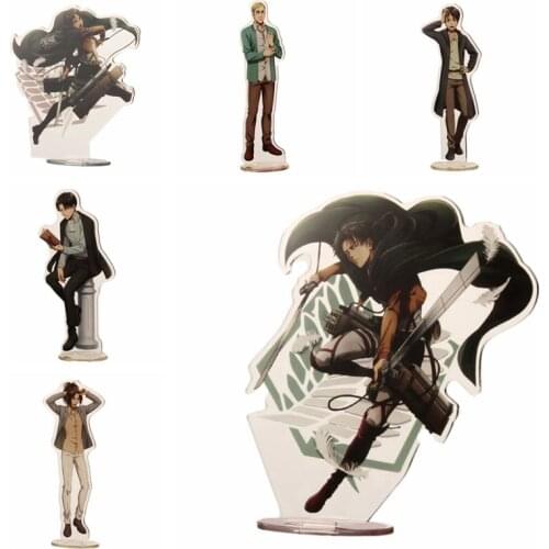 BL Stand Attack on Titan Eren Jaeger Mikasa Acker Levi Ackerman Anime Acrylic Figure Model Desktop Cartoon Table Decor Cosplay