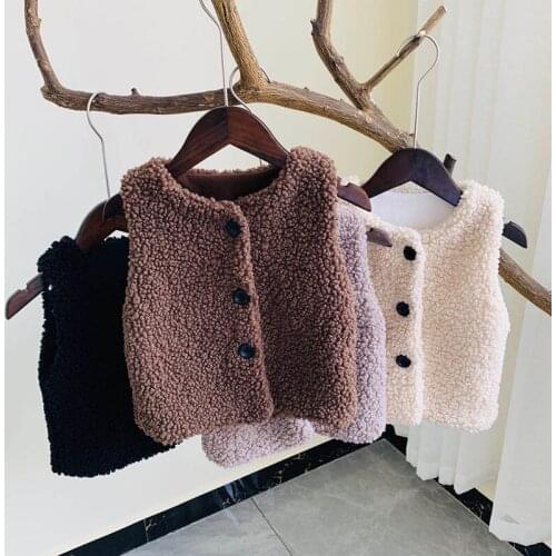 Childrens Fleece Vest Baby Waistcoat for Girls Boys Plus Fur Vest Autumn Sleeveless Jacket Children Outwear Baby Clothing 2-8Y