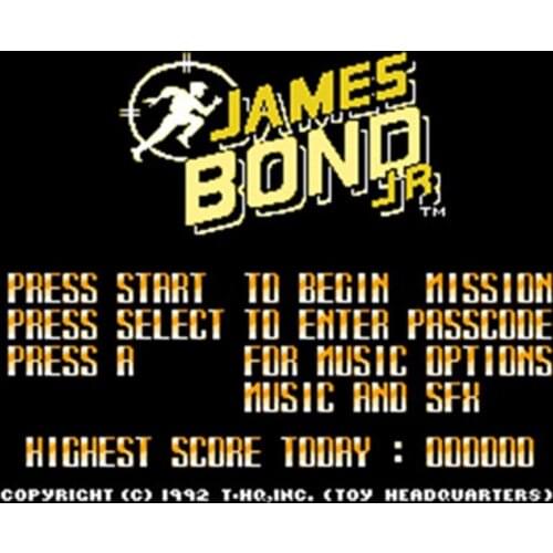 James Bond Jr 60 Pins English Version Game Cartridge for 8 Bit 60pin Game Console