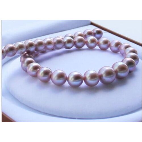 Elegant 10-11mm round south sea silver grey pearl necklace 17.5inch14