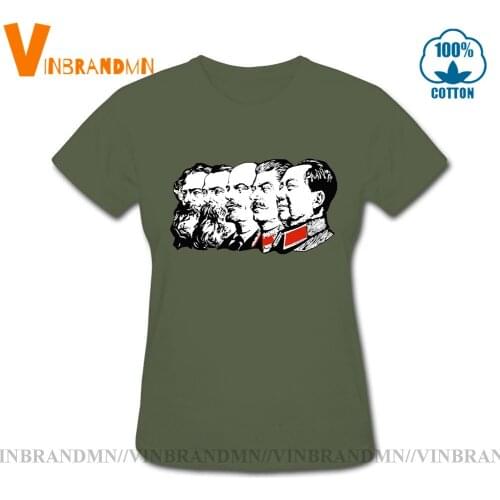 Marx Engels Lenin Stalin Chairman Mao Soviet Union T shirt Vintage Communist Communism USSR Comrades Tshirt Women T-Shirt