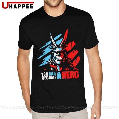 Harajuku New My Hero Academia All Might Plus Ultra Anime Midoriya Shirt Mens Plus Size Short Sleeves Black Round Neck Tees