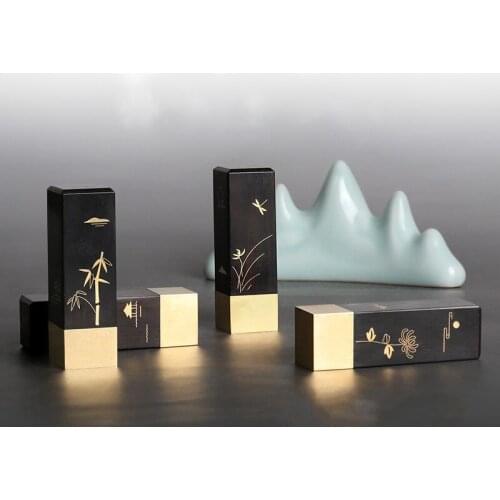 Custom Artist Calligraphy Painting Gift Seal Sandalwood Seal Personal Name Stamp Carving Printing Stamps Creative Wooden Stamp