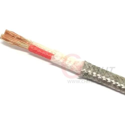 B Type 2*18AWG Fiberglass Insulation Stainless Steel Shield Thermocouple Wire High Temperature Measuring Line Compensation Cable
