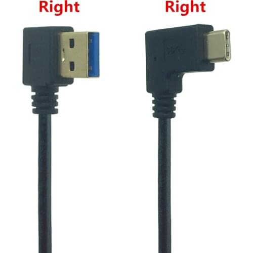 USB C Cable Type C to USB 3.0 Rihgt Angled 90 Degree Cord UP&Down&Left&Right Angle 5Gbps Double elbow 1M 3FT