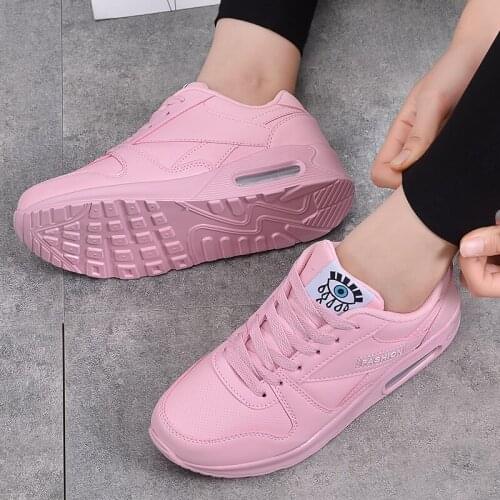 Fashion Sneakers Air Cushion Women Leather Shoes Plus Size 34-41 Outdoor Sport Jogging Shoesall-match Female Trainers Zapatillas