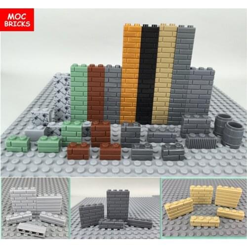 MOCs building blocks Assembles Particles DIY 98283 Wall Brick Modified 1 x 2 with Masonry Profile Brick Profile toys