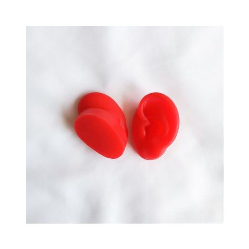 6*4CM red colour Soft silica gel real person ear head mannequin taking headset medical teaching display props C930