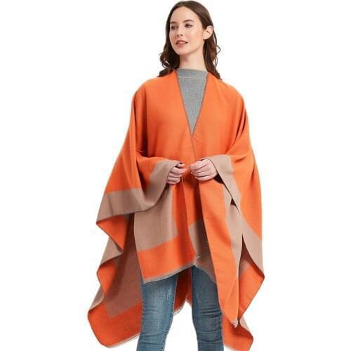 New Fashion Cashmere Women Solid Tassel Split Scarf Winter Keep Warm Shawl Wrap Bandana Pashmina Female Wild Long Thick Blanket
