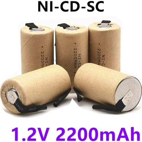 New SC1.2v 2200mah Nicd Batteries Sub C Ni-Cd Rechargeable Battery SC Batteria for Electric Screwdrivers Drills Power tools