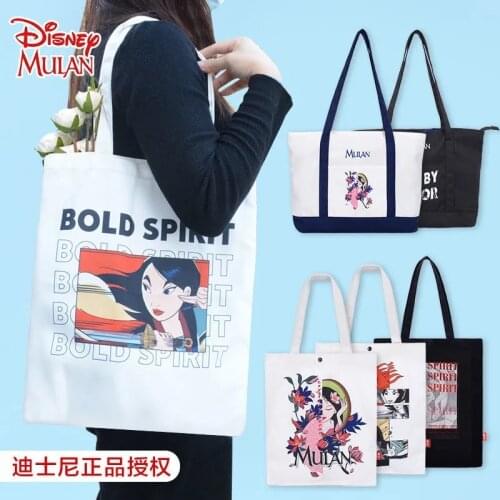 New Disney Lady Handbags Cartoon Mulan Large capacity canvas Handbag women Print Shoulder Messenger Bag