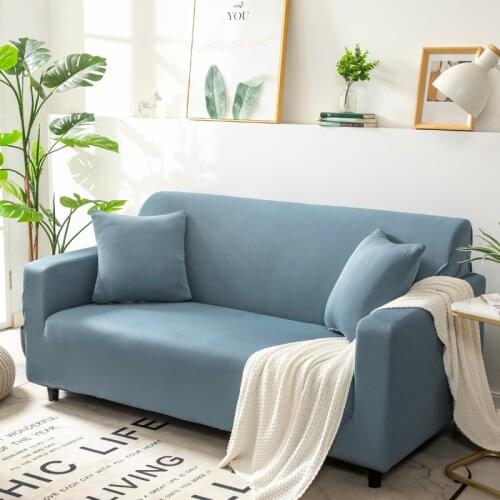 Plain Color Sofa Cover Elastic Sofa Slipcover All-inclusive Sofa Covers for Living Room Couch Cover Sofa Towel 1/2/3/4 Seater