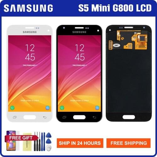 Origianl Lcd For SAMSUNG Galaxy S5 Mini G800 G800F LCD Display Touch Screen Digitizer Assembly Part For Samsung S5 Mini LCD