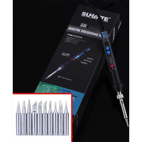 110V/220V 90W Digital LCD Solder Soldering Iron Adjustable Temperature Solder Iron Rework Station + 10pcs Welding Tips