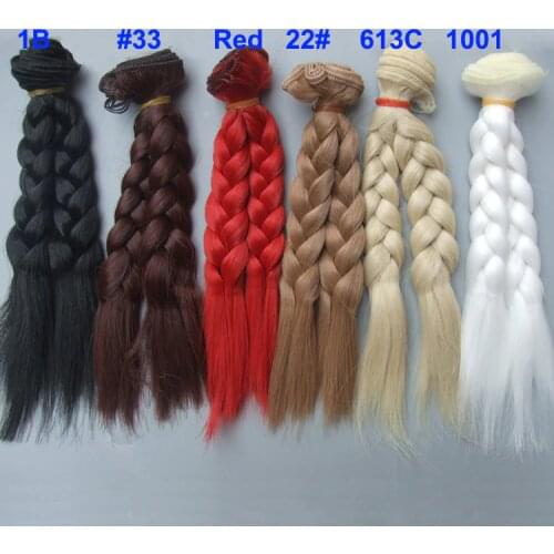 15cm braid wigs hair for doll red white brown black color Hair Natural Color braided Wigs for BJD Doll