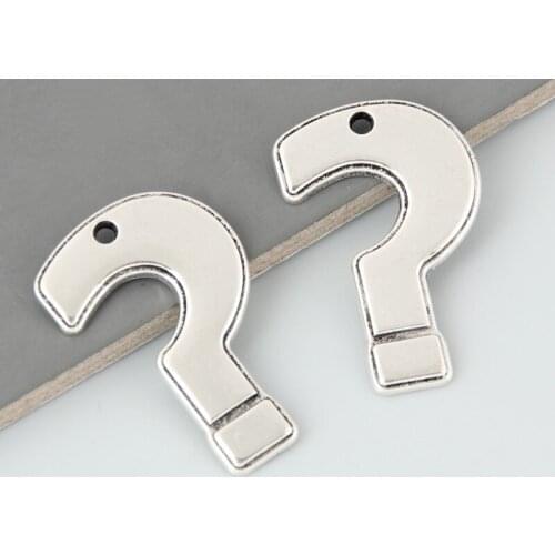 20pcs Silver Color Silver Color Question Mark Charms Symbol Pendant For DIY Handmade Jewelry Making Accessorie 15x23.5mm