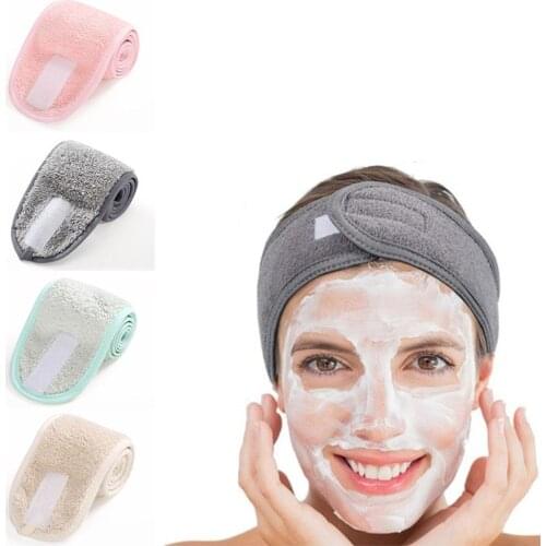Elastic Adjustable Towel Wrap Head Band For Make Up Self-Adhesive Spa Headband Washing Face Hair Hood Sweat-absorbent Headband