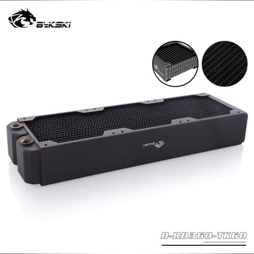 Bykski 60mm Thick 360mm Copper Computer Water Coolant Discharge Heat Sink Exchanger Radiator for 3*12cm Fan Raidator