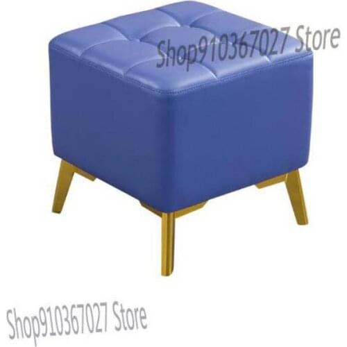 Light Luxury Leather Square Stool Living Room Sofa Stool Creative Coffee Table Stool Fashion Short Shoe Stool