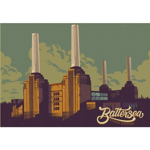 BATTERSEA POWER STATION VINTAGE TRAVEL Photo Art Film Print Silk Poster for Your Home Wall Decor 24x36inch